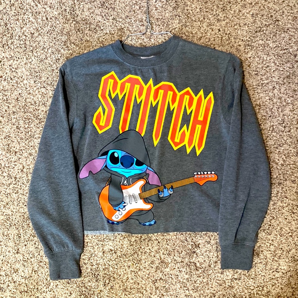 Stitch sweats shirt cropped